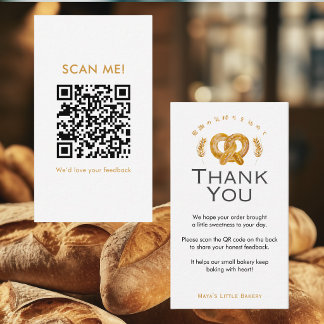 Rustik vete-pretzel Lämna en recension QR-kod Visitkort