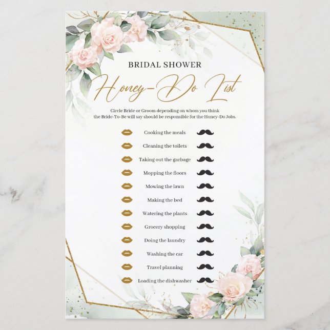 Rustik vild ro greenery foliage honey-Do List (Framsida)