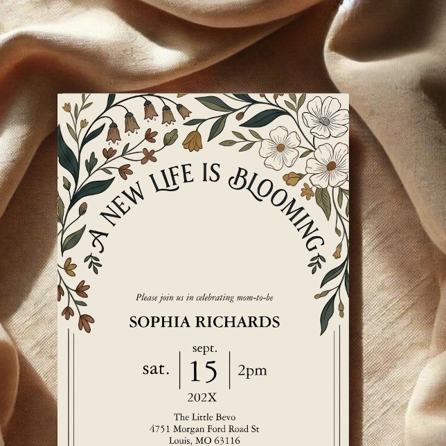 Rustik vildblomma-babyshower  inbjudningar (Skapare uppladdad)