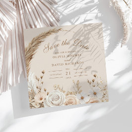 Rustik vildblomma beige Spara datum Datumet