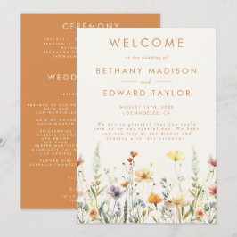 Rustik vildblomma bröllopsceremoni program