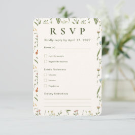 Rustik Vildblomma RSVP Blommig Bröllop OSA Kort