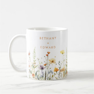 Rustik vildblommabryllop kaffemugg