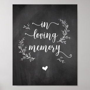 Rustik Vines-kalkylpanel I kärleksfullt minne, min Poster