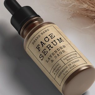 Rustik Vintage 2 OZ 60 ml kosmetisk Flaska-etikett Fraktsedel