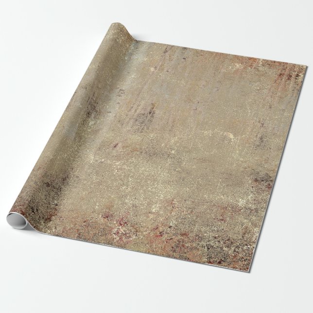 Rustik Vintage Beige Brun Grunge-struktur Presentpapper (Utrullad)