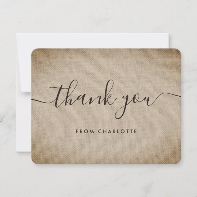 Rustik Vintage Bröllop Bröllopsshow Födelsedag Tack Kort (Framsida)