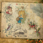 Rustik Vintage Gamla Pappa jul med Gräs Presentpapper<br><div class="desc">Varm nostalgisk och rustisk vintage-helgdag med gammalt Pappa jul,  vinterkust gräs,  holly,  fågel,  graverad hemestad och Victorian-hörnförnimmelse på okänd brunt/brunt bakgrund. Lämplig för julfritidsprojekt eller projekt för att skapa jultomter.</div>