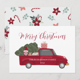 Rustik Vintage God jul Red Lastbil Träd