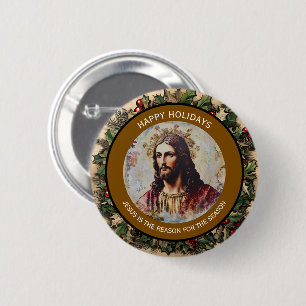 Rustik Vintage Jesus är anledningen till årstiden Knapp