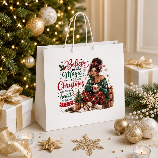 Rustik Vintage Jul Röd Grön Presentpåse Design (Rustic Vintage Christmas Red Green Gift Bag Design

)