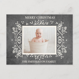 Rustik Vintage Kritskrifts Taffel Merry Christmas Helg Vykort