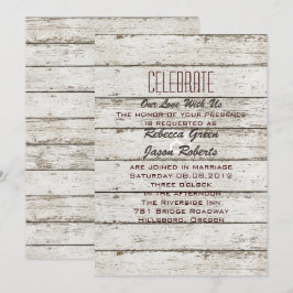 rustik vintage lada trä lada bröllopsinbjudan inbjudningar