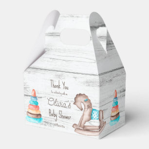 Rustik vintage leksaker, vit babydusch presentaskar