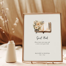 Rustik Vintage Neutral Bröllop Gästboksskylt
