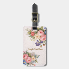 Rustik Vintage Personlig Blomster Ros Design Bagagebricka
