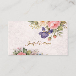 Rustik Vintage Personlig Blomster Ros Design Visitkort