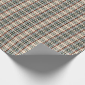 Rustik Vintage Rutigt Sagegrön Rost Crème Tartan Presentpapper