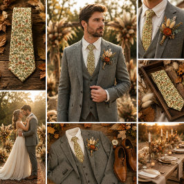 Rustik Vintage Vildblomma Vinranka Slips