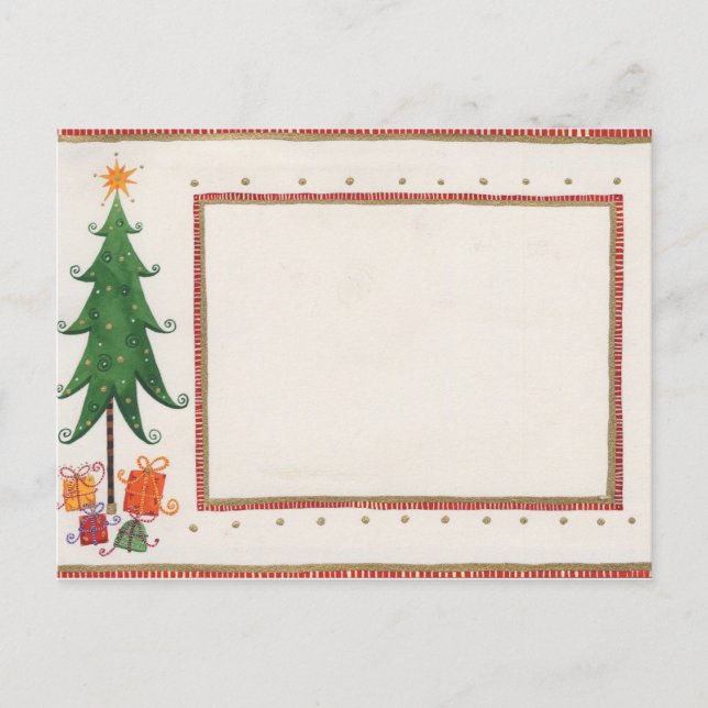 Rustik vintage x-mas-inbjudan helg vykort (Framsida)