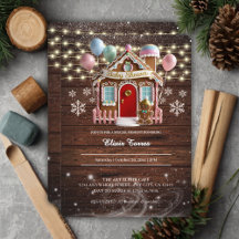 Rustik vinter gingerbread hus baby shower
