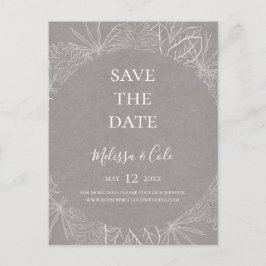 Rustik Vinter | Grå Save The Date Postkort Inbjudan Vykort