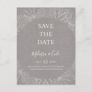 Rustik Vinter Grå Save The Date Postkort Inbjudan Vykort