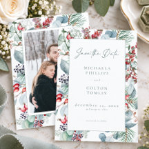 Rustik Vinter Jul Botanisk Foto Bröllop