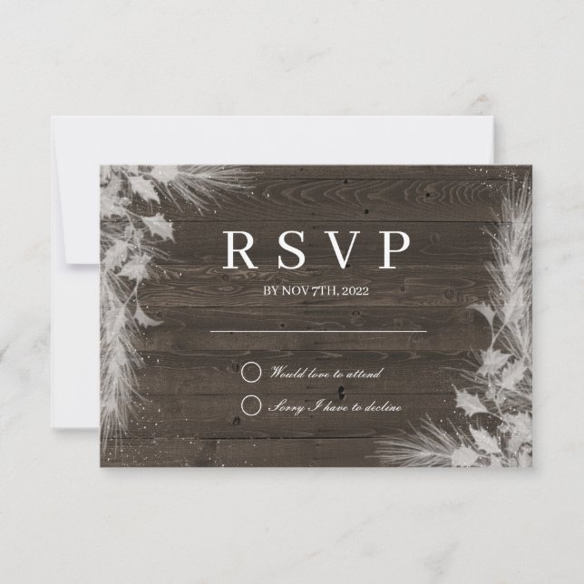 Rustik Vinter RSVP-kort OSA Kort (Framsida)