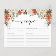 Rustik Vinter Vattenfärg Bröllopsfest Receptkort