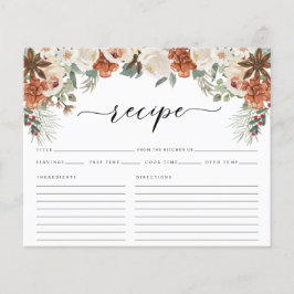 Rustik Vinter Vattenfärg Bröllopsfest Receptkort