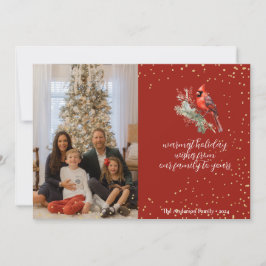 Rustik Vinterkardinal med Vattenfärg och Jullönn G Julkort