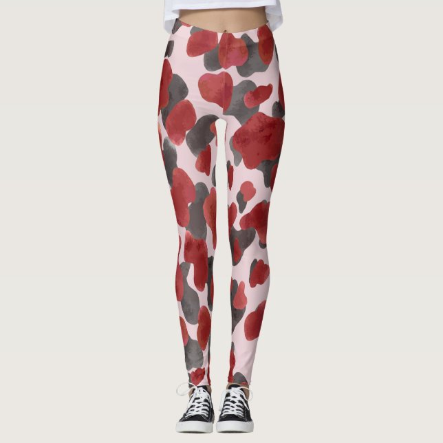 Rustik Vintertryck i Akvarell med Djur Leggings (Framsida)