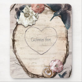 Rustik Vit Björk Blommig & Kolibri Elegant Musmatta