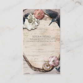 Rustik Vit Björk Kolibri Referera en Vän Rabattkort