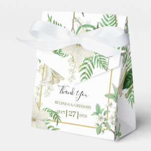 Rustik vit Grönt Vattenfärg Blommigt Guld Bröllop Presentaskar