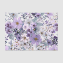 Rustik vit lila vintage boho blommig
