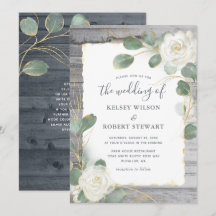 Rustik vit roséguld bröllopsblomma med grönska