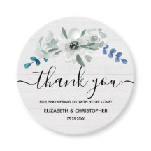 Rustik Watercolor blommigt babydusch Tack