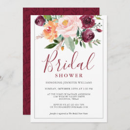 Rustik Watercolor Blommigt Bouquet Möhippa Inbjudningar