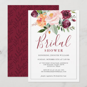 Rustik Watercolor Blommigt Bouquet Möhippa Inbjudningar