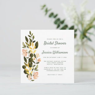 Rustik Watercolor Blommigt Garden Möhippa Inbjudningar