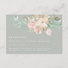 Rustik Watercolor Blommigts Sage Grönt Reception Tilläggskort