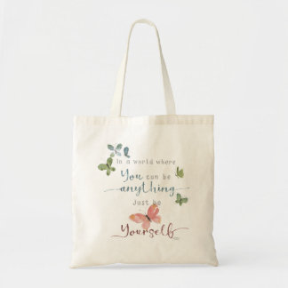 Rustik Watercolor Butterflies Quote Tygkasse