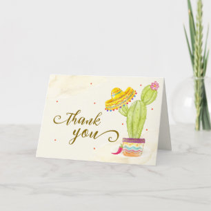 Rustik Watercolor Cactus Taco 'Bout A Baby Shower Tack Kort