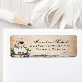 Rustik Watercolor Elegant Vineyard Returadress Etikett