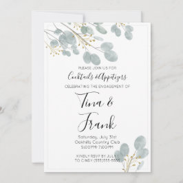 Rustik Watercolor Eucalyptus Förlovningsfest Inbjudningar