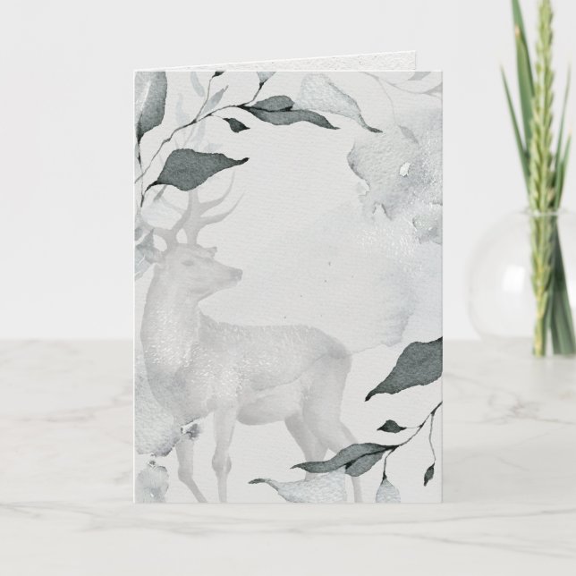 Rustik Watercolor, fredlig Hjort Kort (Framsida)