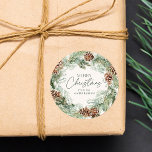Rustik Watercolor Gräs Cone WAN God jul Runt Klistermärke<br><div class="desc">Elegant helgdag-klistermärken med en vattenfärgsutandning av gräs-koner,  gräs-borst och smuts i grönt med en lätt gräddbakgrund. "God jul" visas i ett mörk grönt skript med det namn som visas nedan. De rustiska julklistermärkena är perfekt till använda för kuvertförseglingar,  party favors,  helgdag och mycket annat!</div>