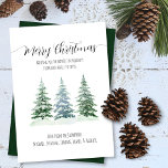 Rustik Watercolor Gräs Träd God jul Julkort<br><div class="desc">Det här enkla,  roliga helgdag-kortet har tre vattenfärgsbokstäver i gräs träd med elegant som läser: God jul! Det finns utrymme för en kort-anteckning eller ett meddelande och namn/namnteckning. Baksidan är en marmorerad grönt färg. Perfektens minimalistiska sätt att skicka säsongens hälsningar.</div>